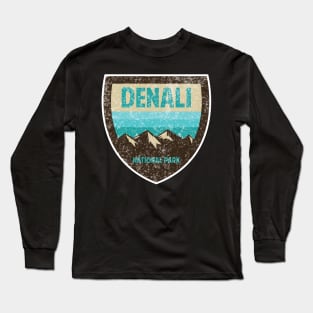 Denali National Park Retro Sticker Long Sleeve T-Shirt